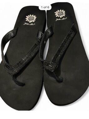 Yellow Box Black Beaded Sandals Bundle of 3